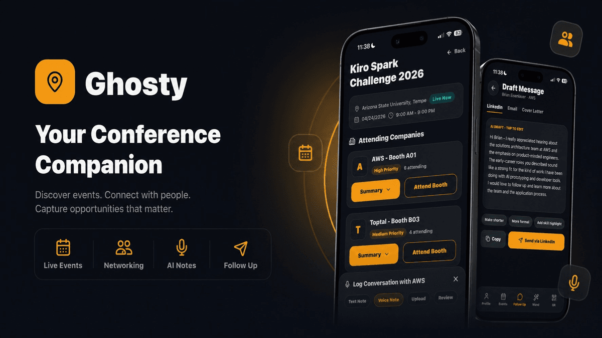 Ghosty — Voice-First Conference Companion (Kiro Spark Winner 🏆)